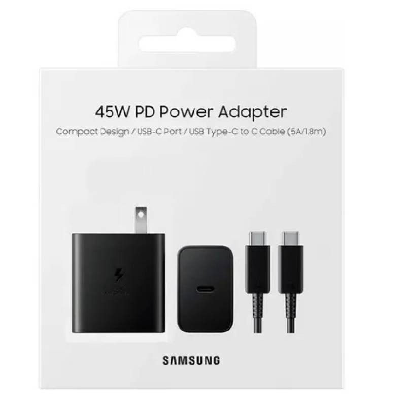 Cargador Samsung Super Carga 45w Tipo C AAA Negro Cargador Samsung Super Carga 45w Tipo C AAA Negro